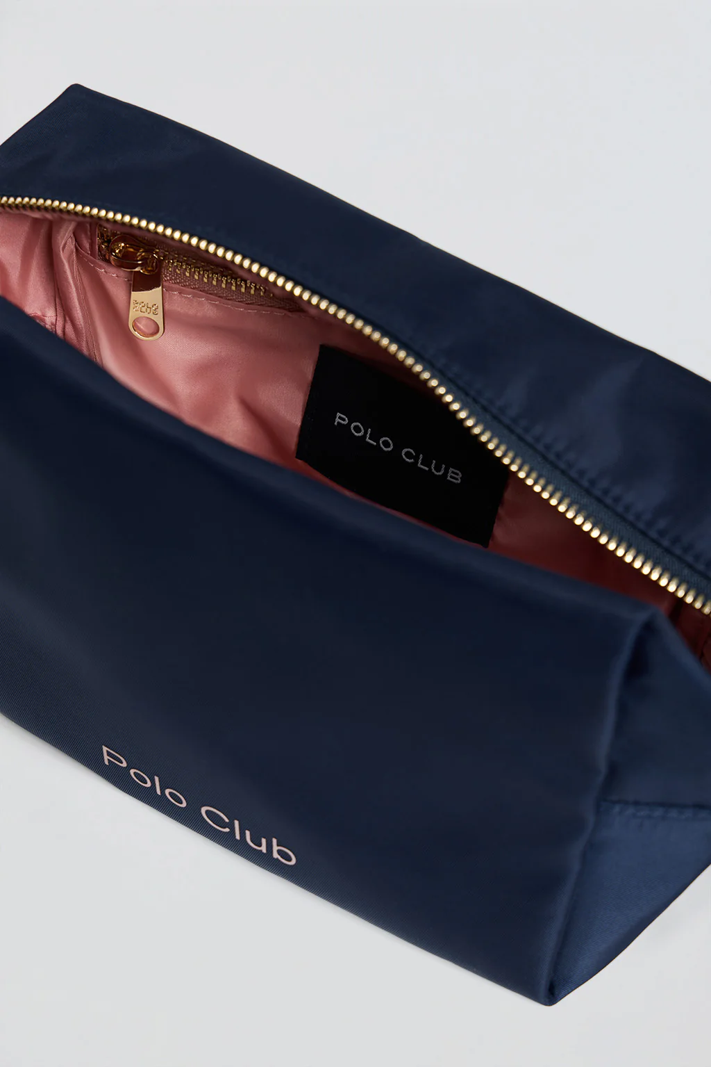 Navy-blue and pink washbag Eden with Polo Club details - Image 4