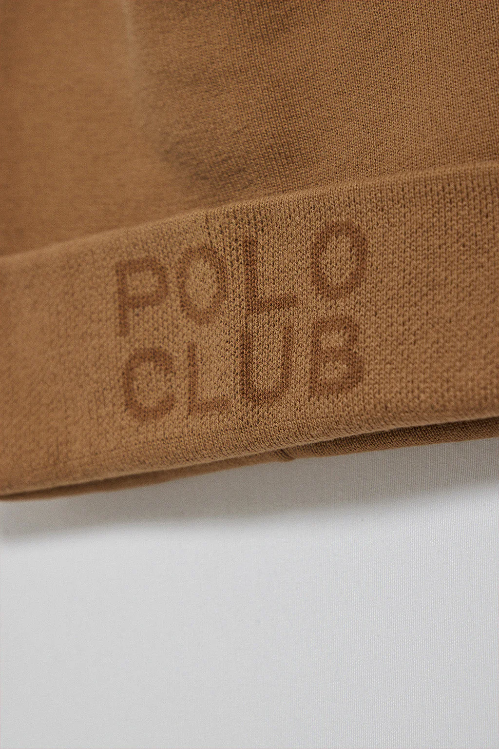 Camel Verth beanie with Polo Club jacquard logo - Image 2