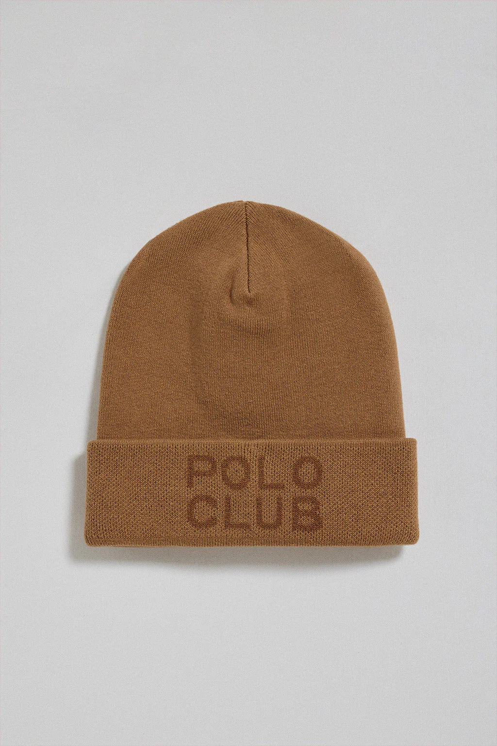 Camel Verth beanie with Polo Club jacquard logo - Image 4