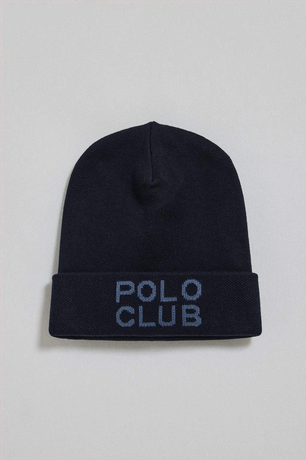 Navy blue Verth beanie with Polo Club jacquard logo - Image 4
