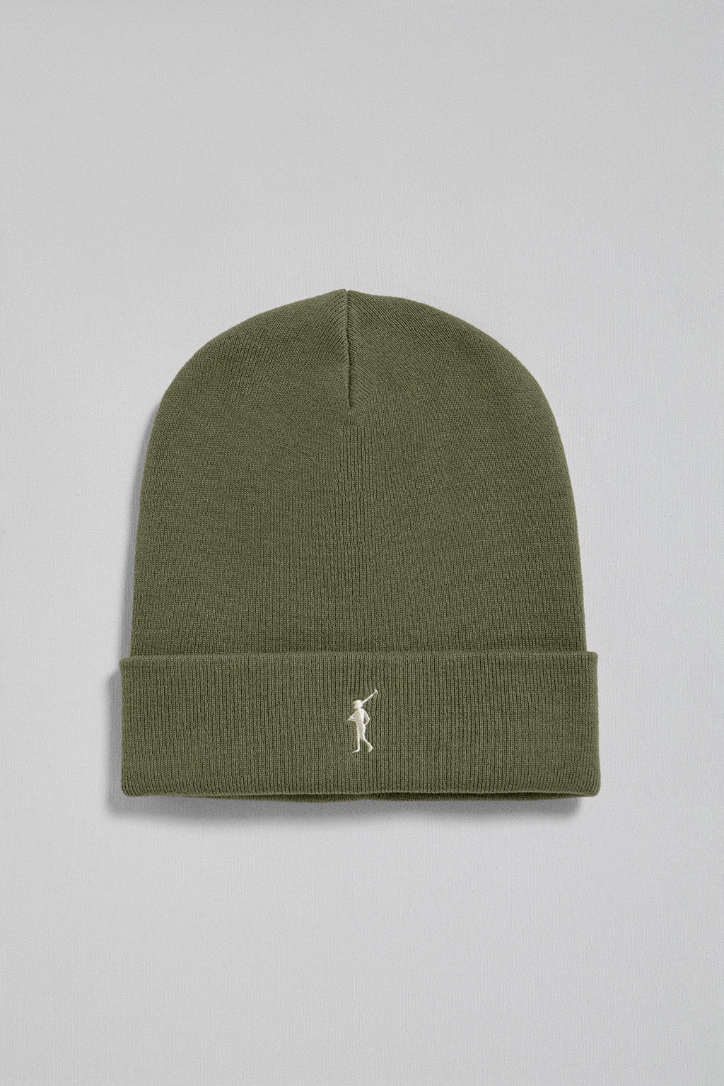Military green Vinny beanie with embroidered logo Rigby Go