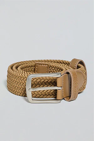 Camel braided belt Baal with Polo Club details - Image 4