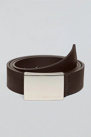 Brown belt Bastian with metal buckle and Polo Club engraving - Image 4
