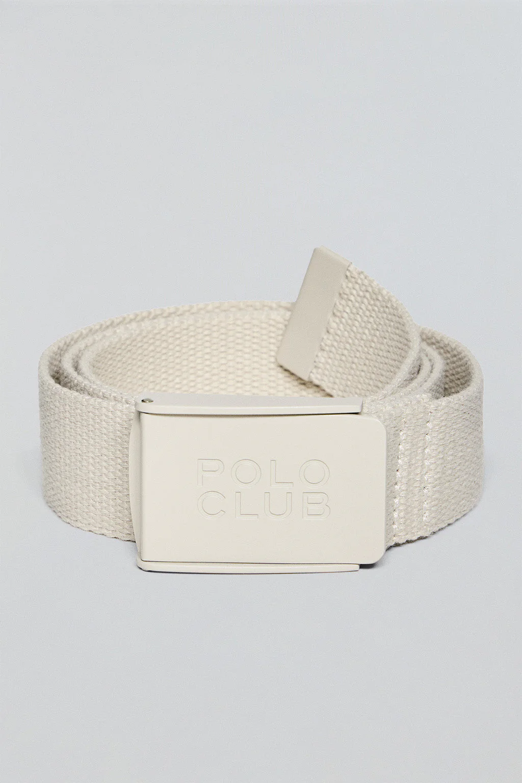 Beige canvas belt Brahim with branded buckle - Image 4