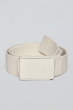 Beige canvas belt Brahim with branded buckle - Image 5