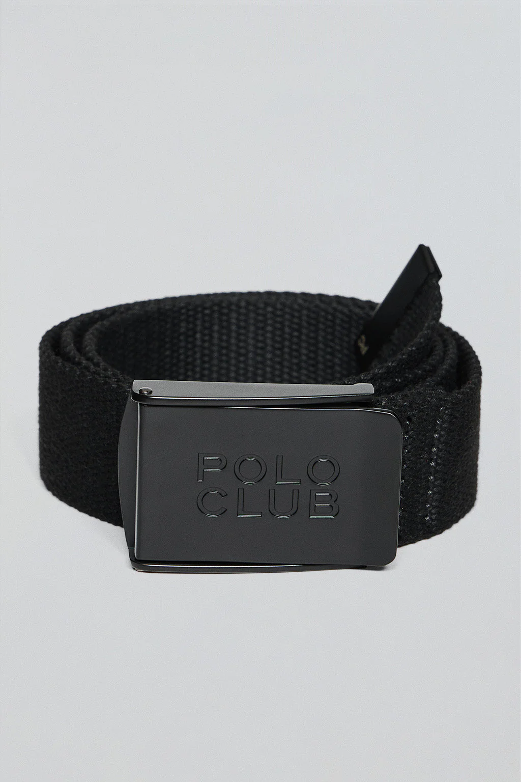 Black canvas belt Brahim with branded buckle - Image 4