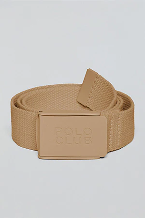 Camel canvas belt Brahim with branded buckle - Image 6