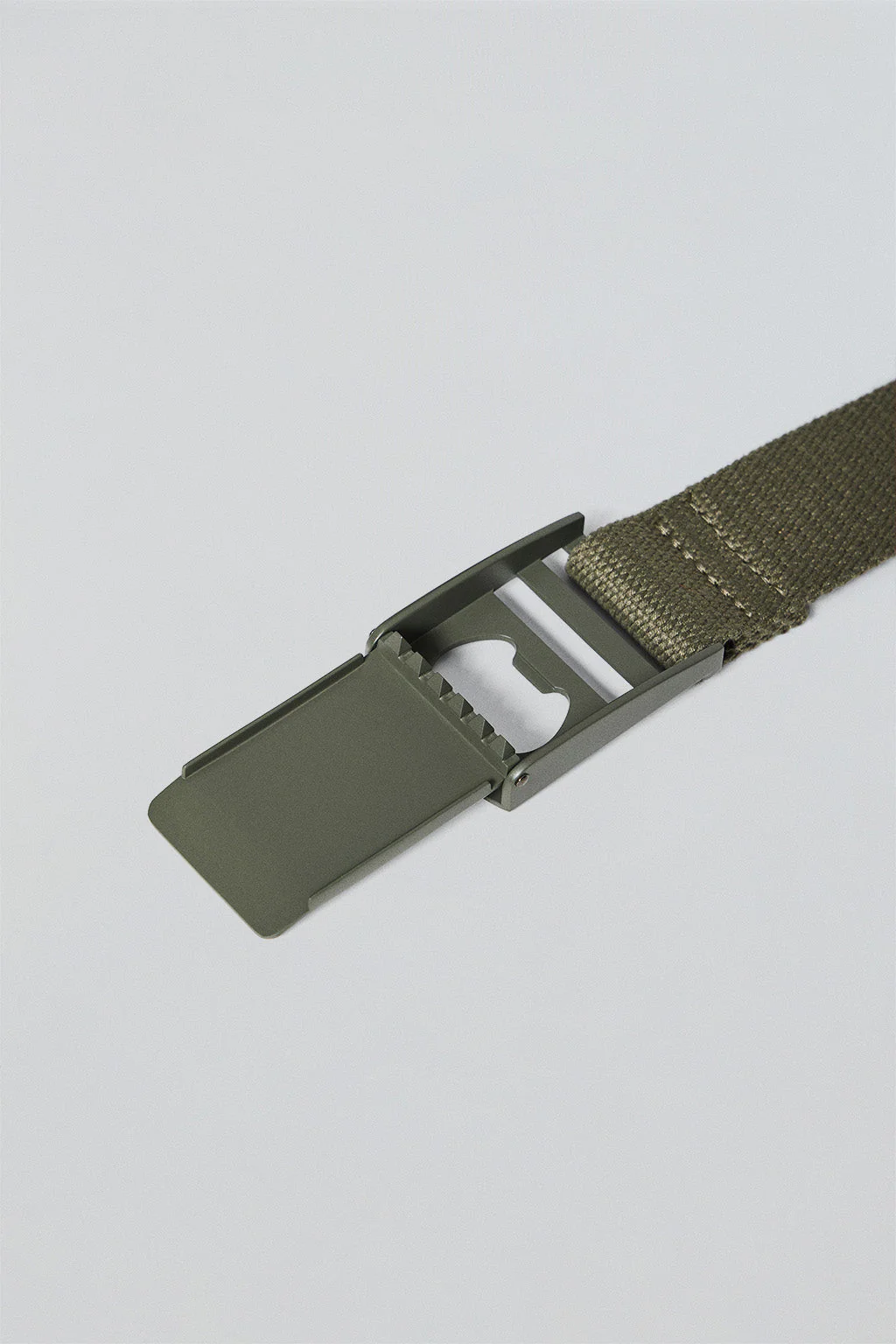 Khaki canvas belt Brahim with branded buckle - Image 3