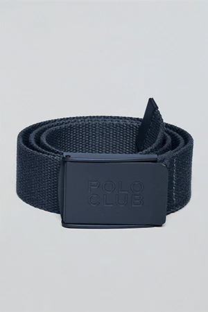 Navy-blue canvas belt Brahim with branded buckle - Image 6