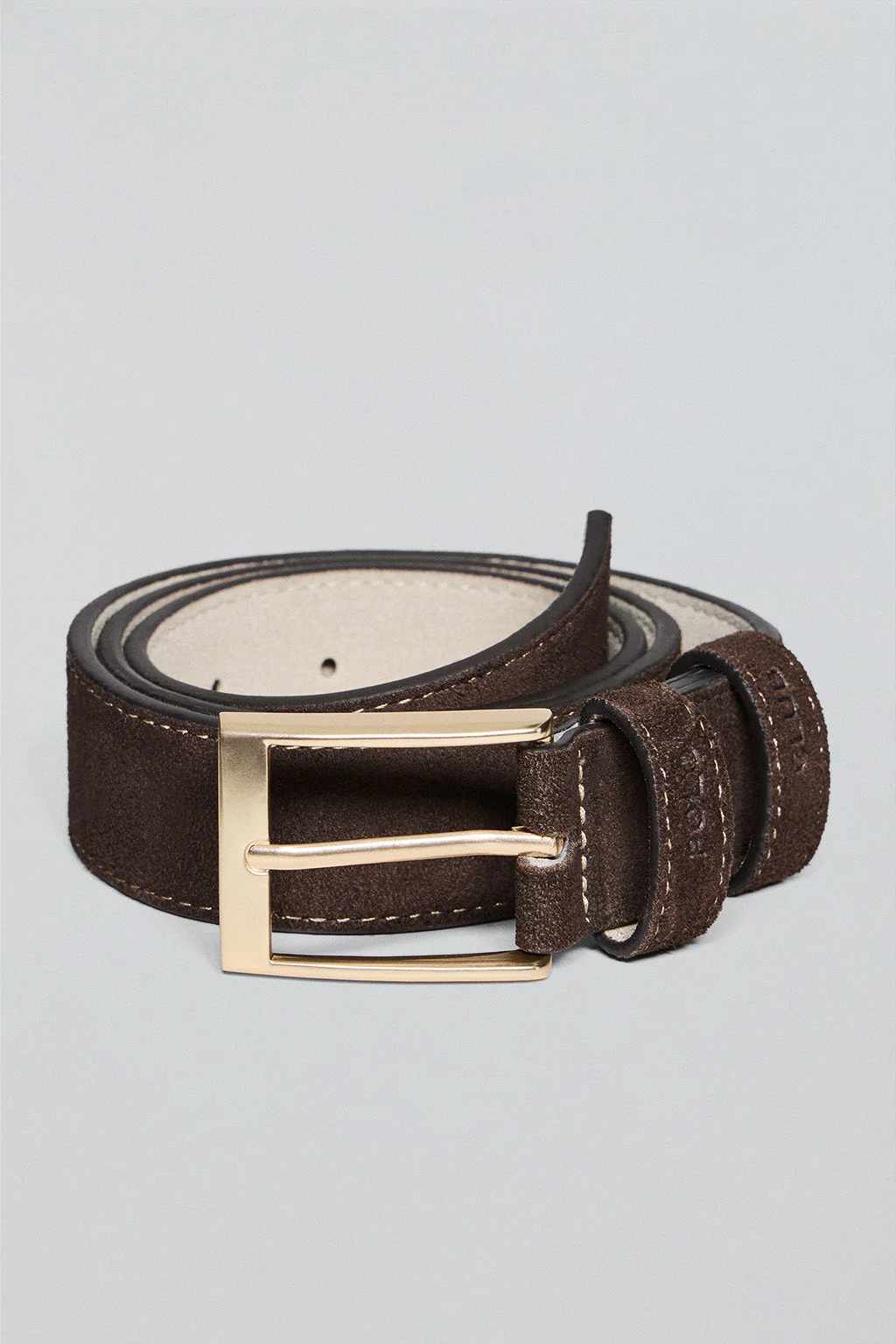 Brown suede belt Cesar with Polo Club details - Image 3