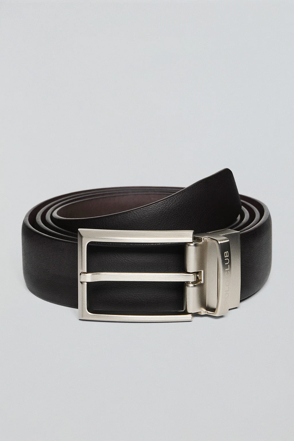 Black/brown classic reversible belt Tyler with Polo Club detail - Image 4