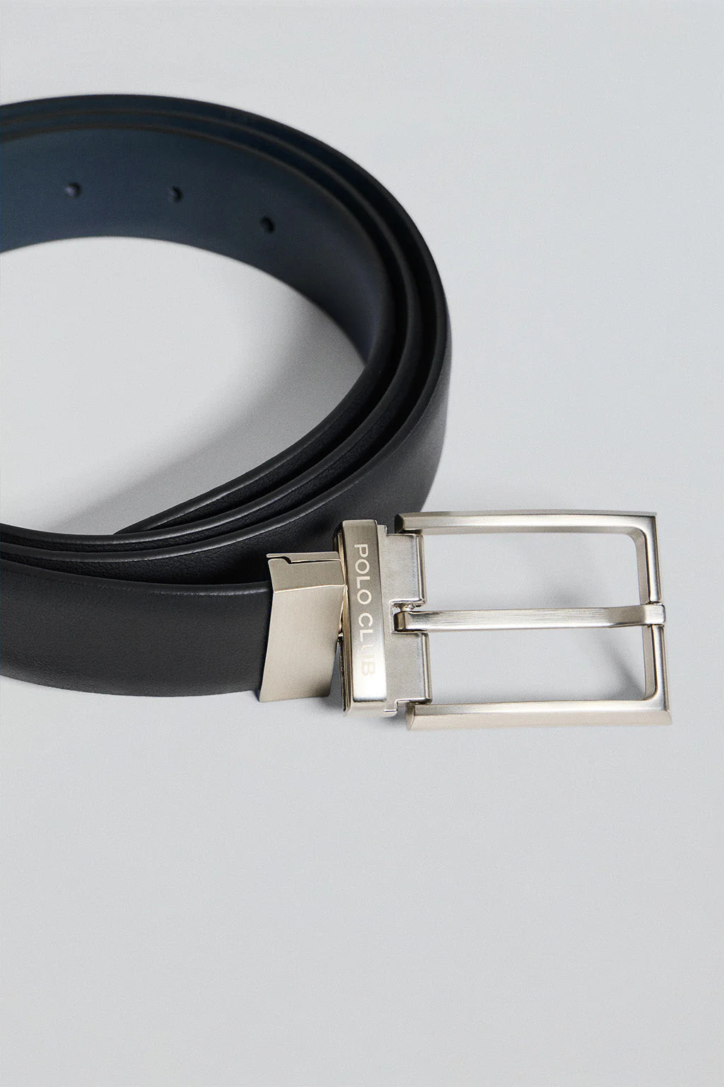 Black/blue classic reversible belt Tyler with Polo Club detail - Image 3