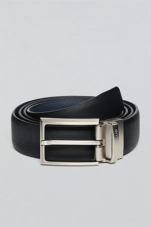 Black/blue classic reversible belt Tyler with Polo Club detail - Image 5