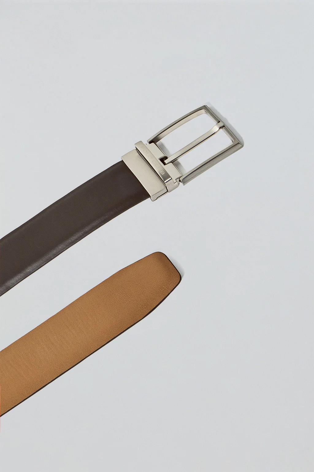 Camel/dark-brown classic reversible belt Tyler with Polo Club detail - Image 3