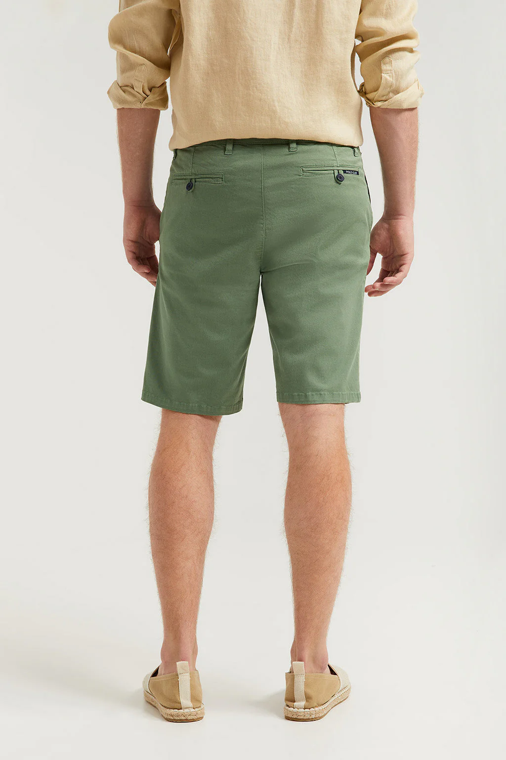 Light-green relaxed bermuda shorts with embroidered logo - Image 4