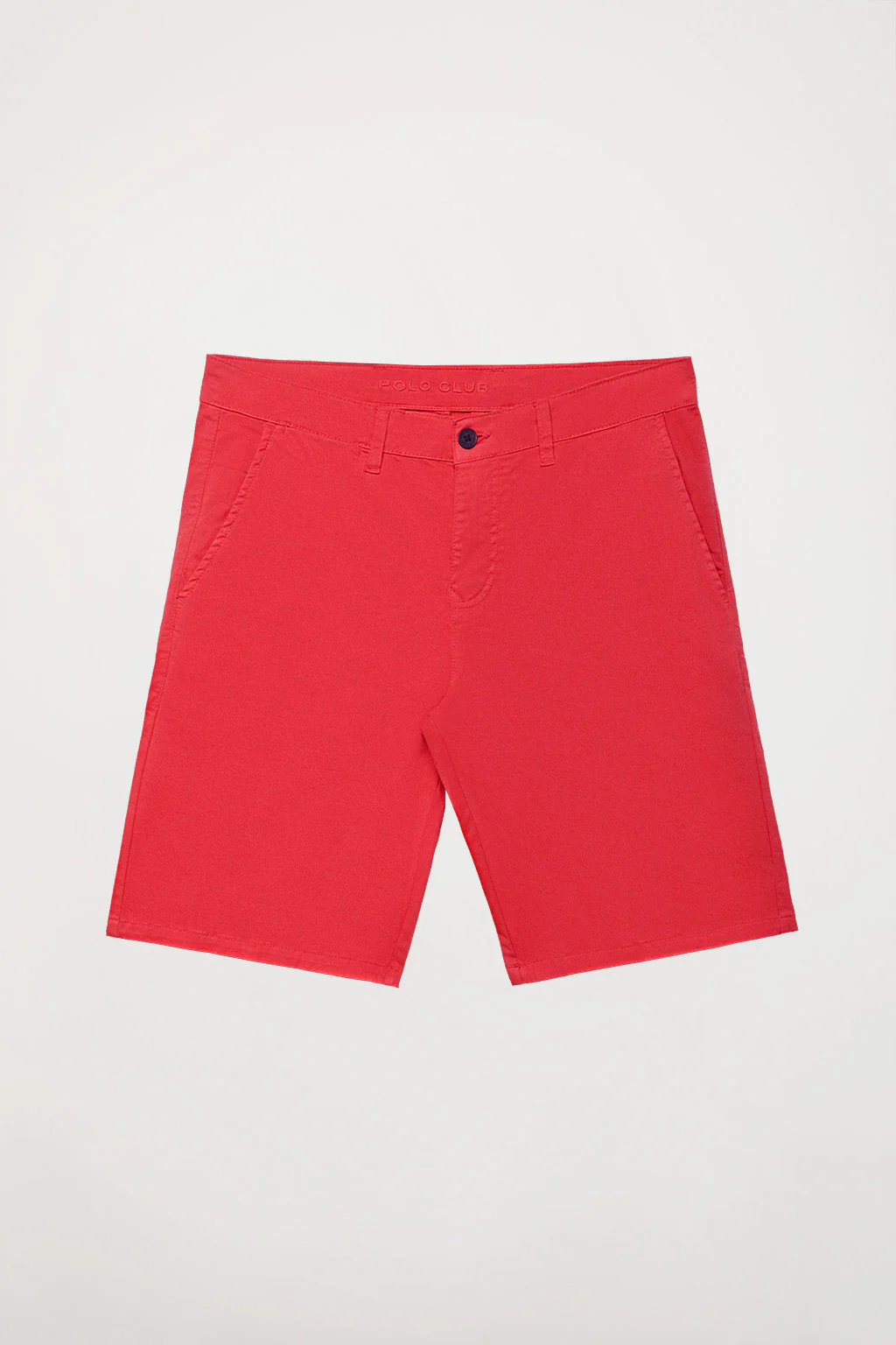 Red relaxed bermuda shorts with embroidered logo - Image 2
