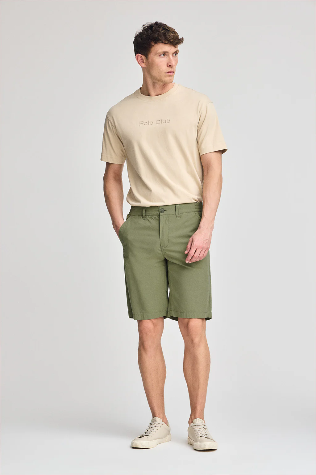 Khaki bermuda shorts San Diego with Polo Club details - Image 4