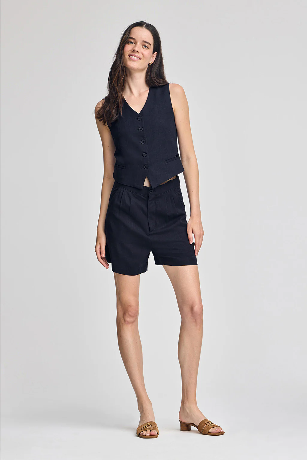 Navy-blue shorts Soller in linen and cotton with Polo Club detail - Image 4