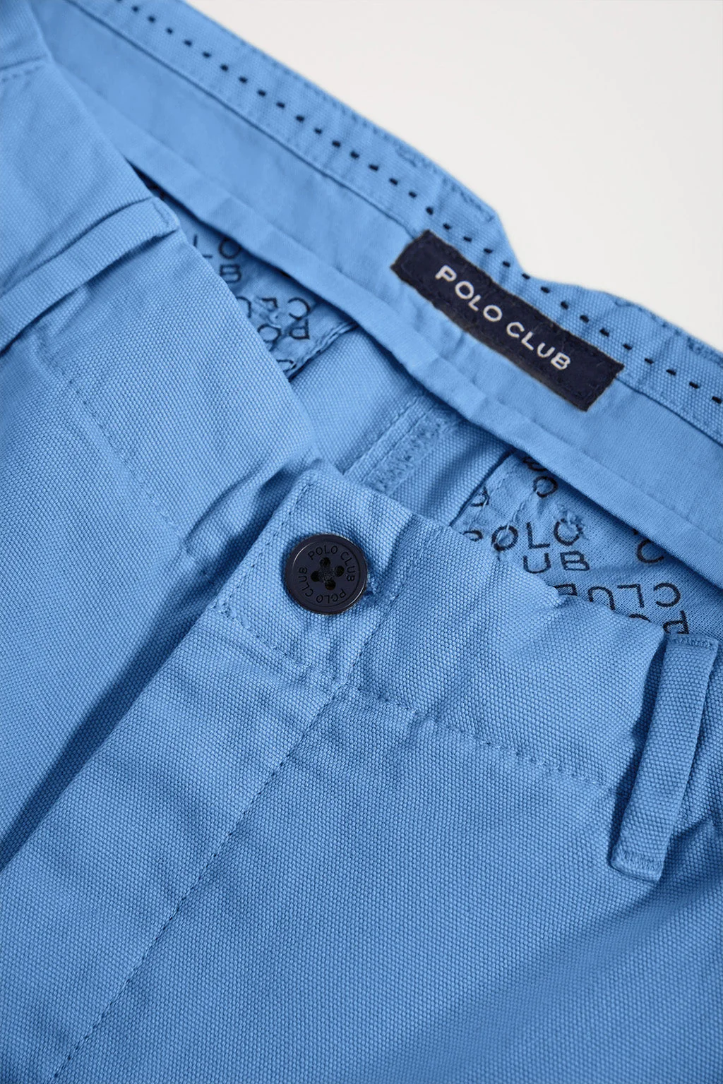 Blue cargo shorts with embroidered logo - Image 6