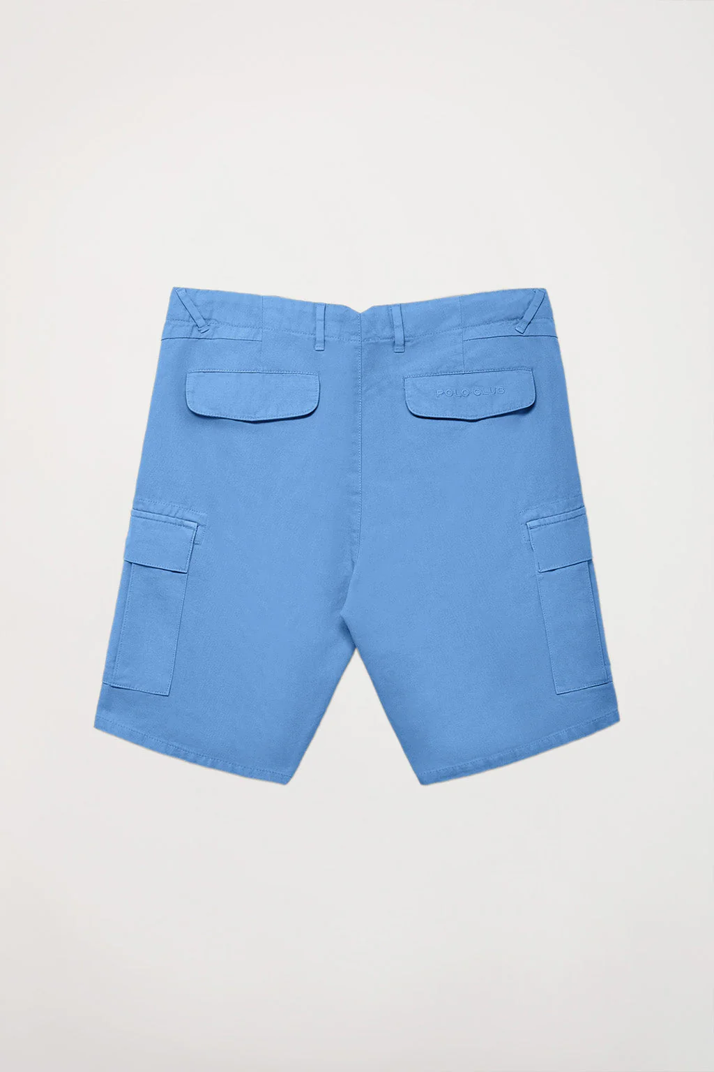 Blue cargo shorts with embroidered logo - Image 9