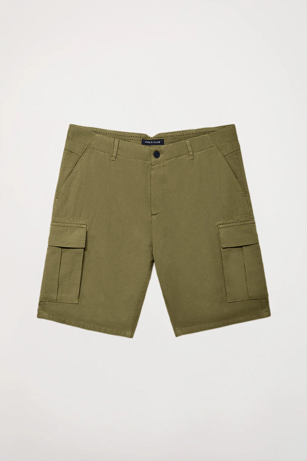 Khaki cargo shorts with embroidered logo - Image 10