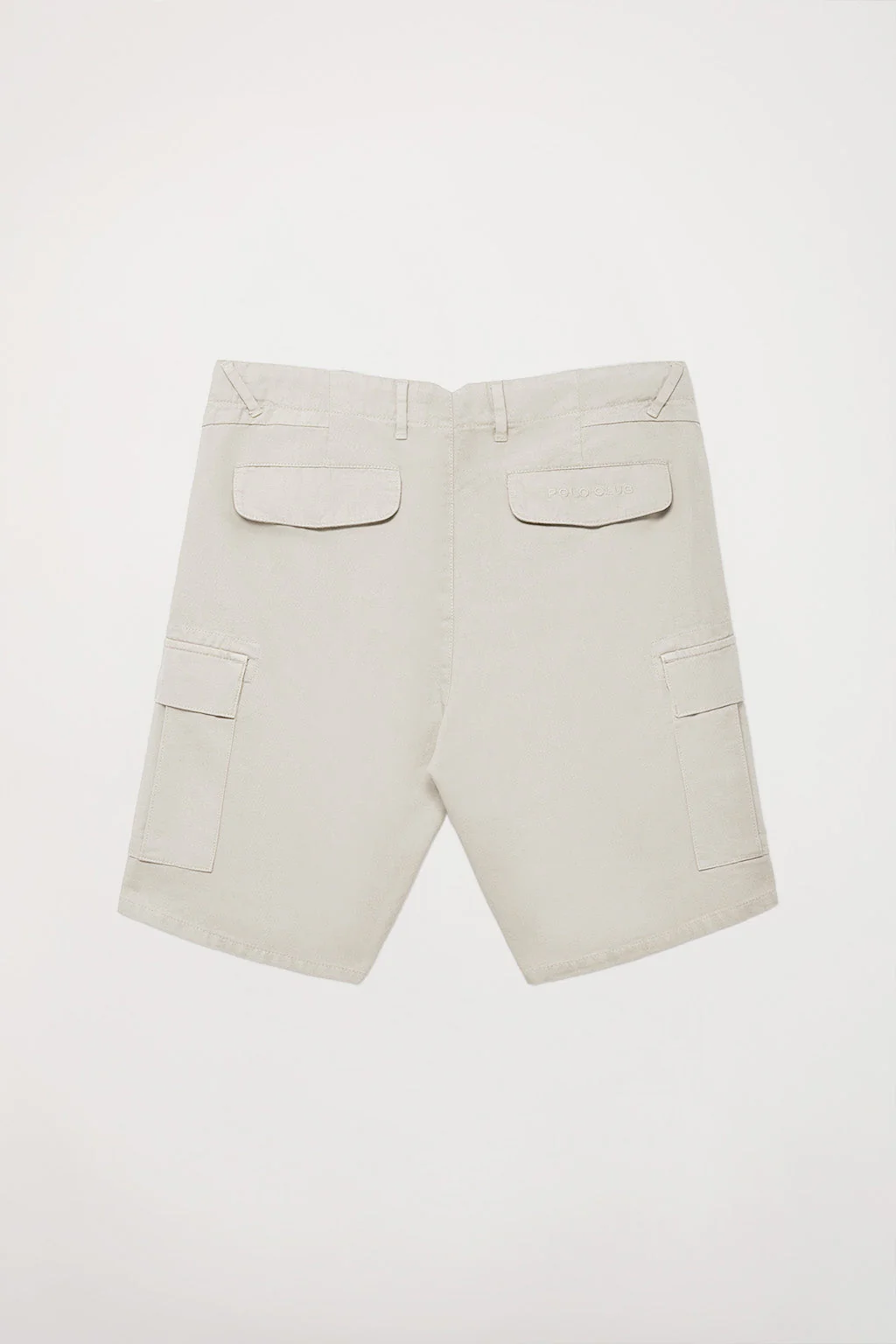 Light-grey cargo shorts with embroidered logo - Image 9