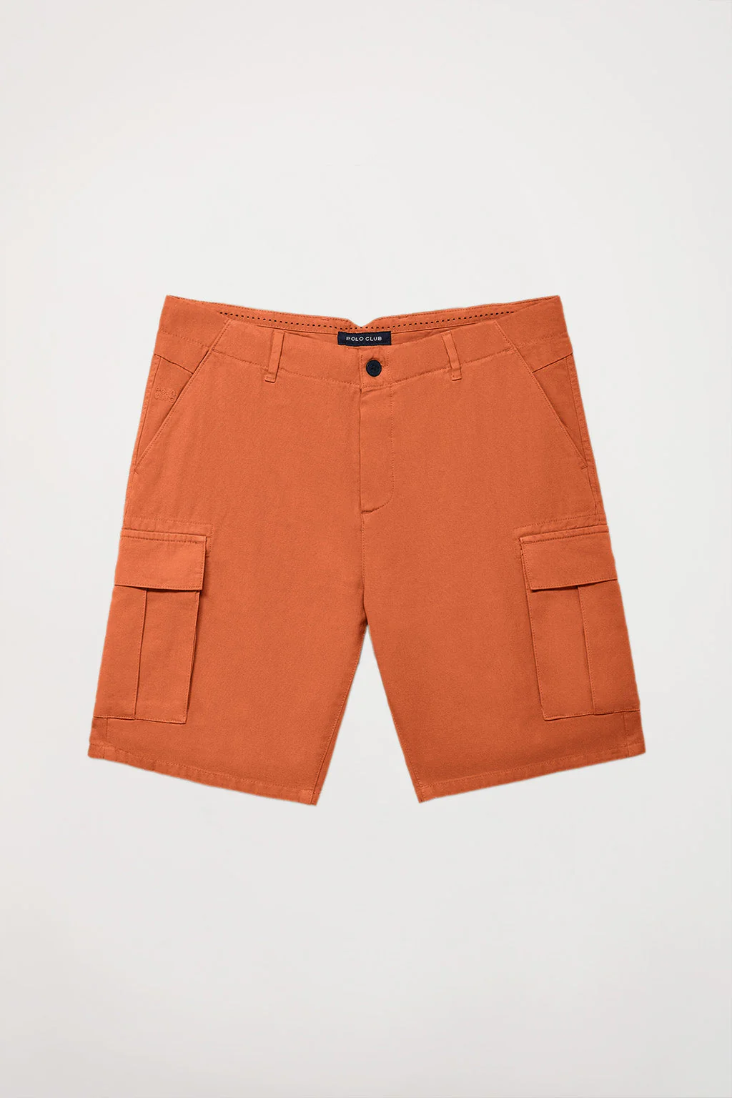 Earth-brown cargo shorts with embroidered logo - Image 10