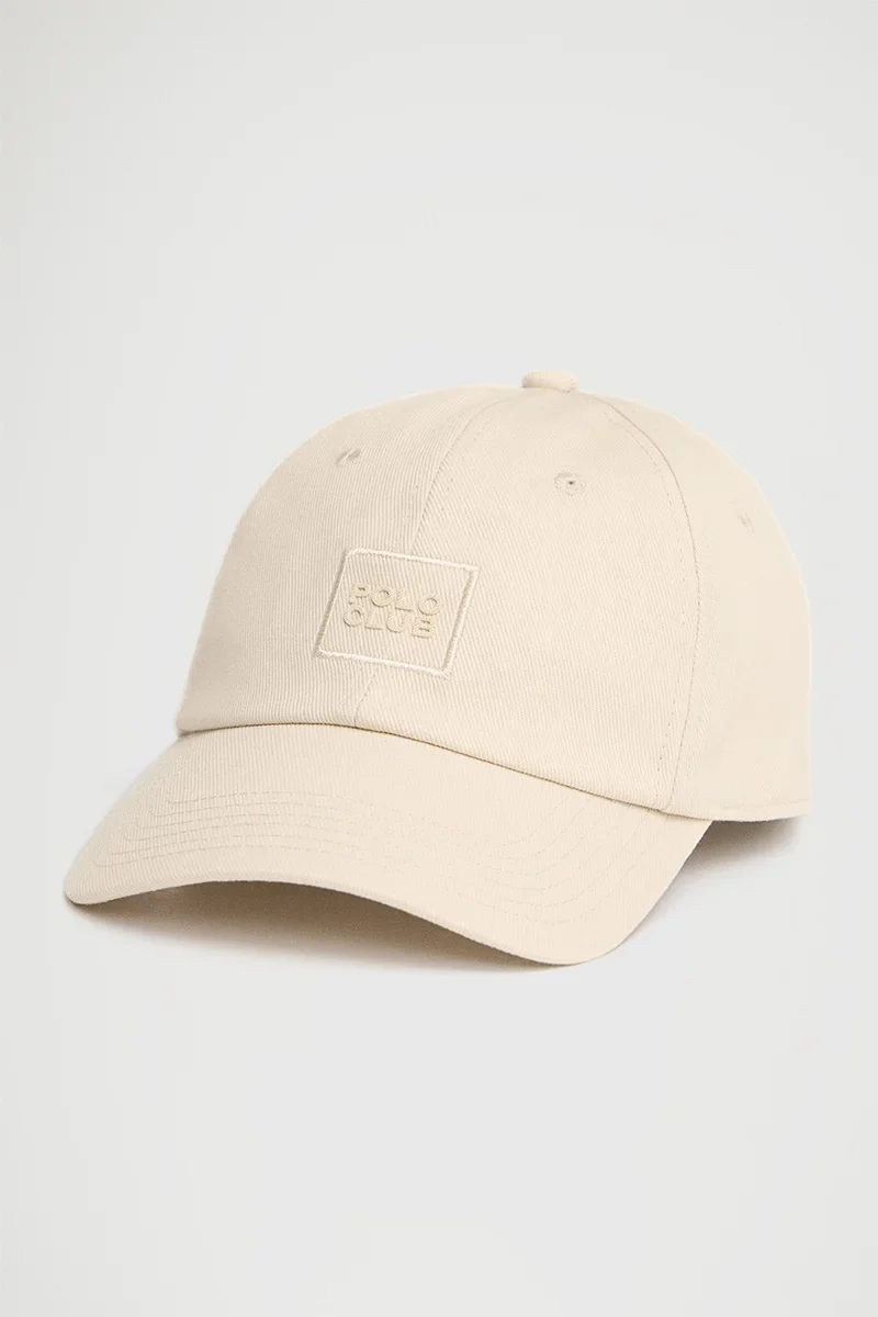 Beige six-panel cap with Polo Club logo