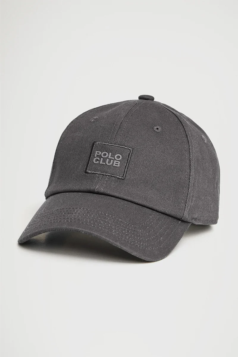 Dark-grey six-panel cap with Polo Club logo