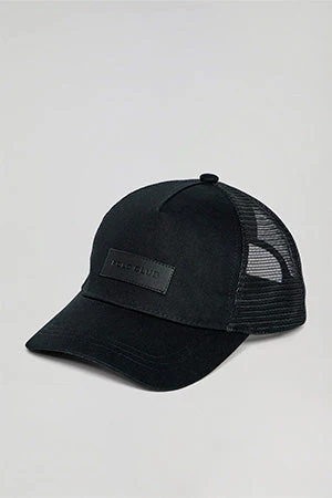Black Brooklyn cap with Polo Club faux-leather detail - Image 5
