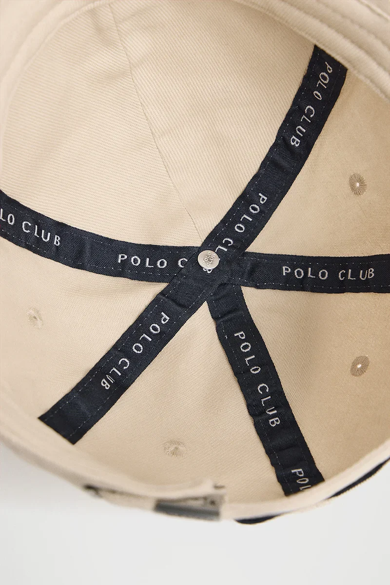 Beige six-panel cap with Polo Club logo - Image 3