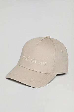 Beige cap with rubber logo and Polo Club print - Image 6