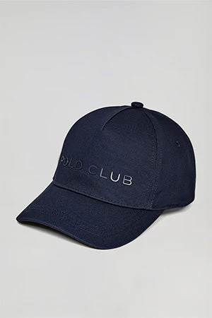 Navy-blue cap with rubber logo and Polo Club print - Image 6