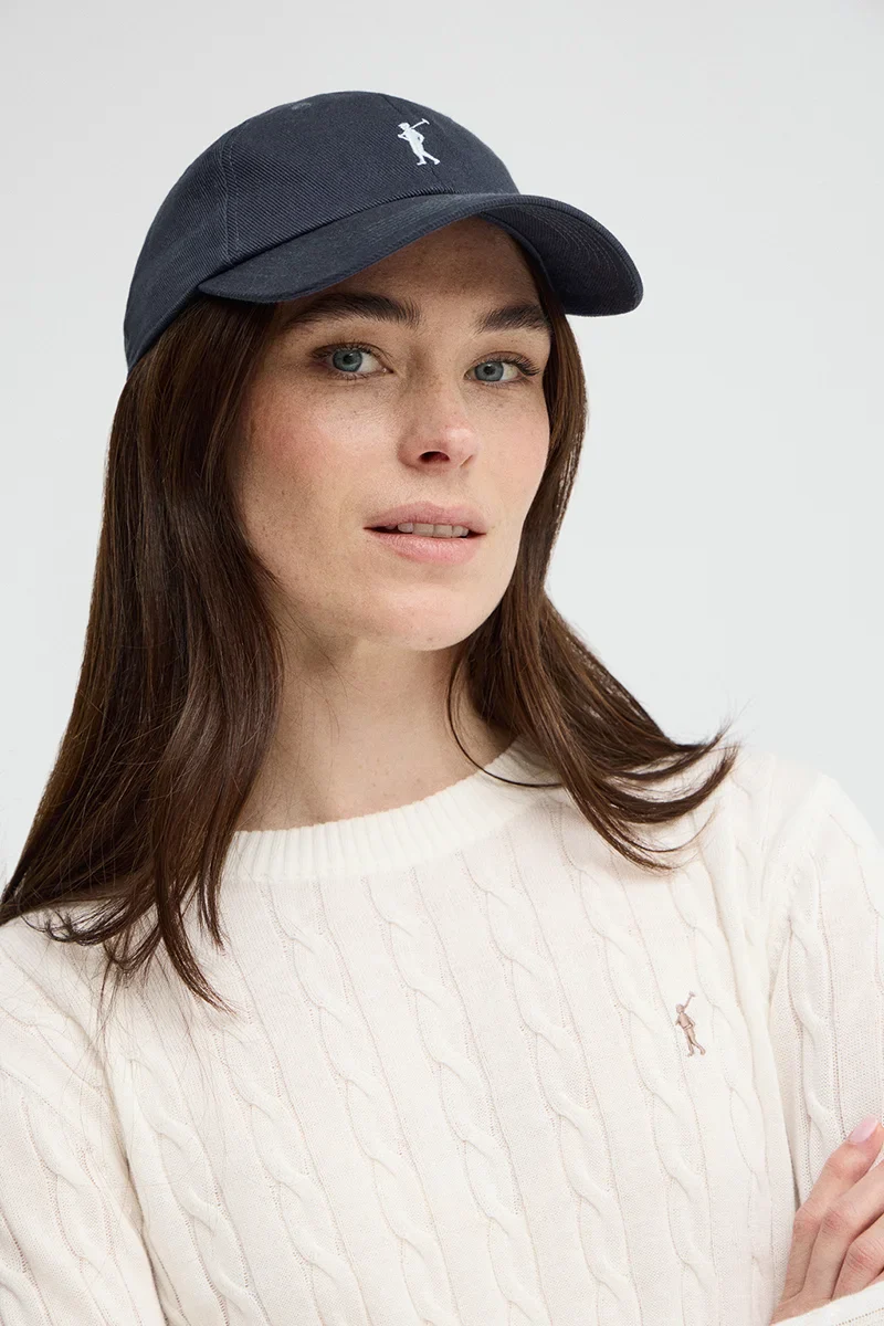 Denim-blue six-panel cap with Rigby Go logo - Image 3