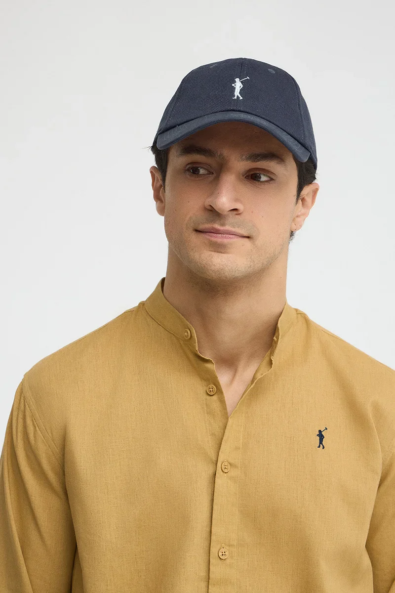 Denim-blue six-panel cap with Rigby Go logo - Image 4