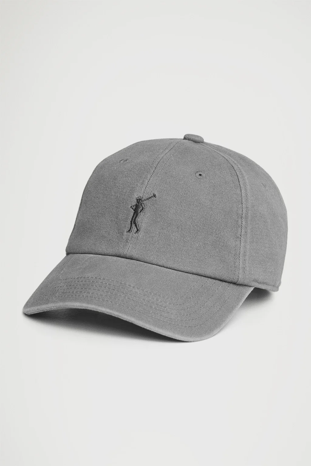Asphalt-grey six-panel cap with washed effect and Rigby Go logo - Image 4