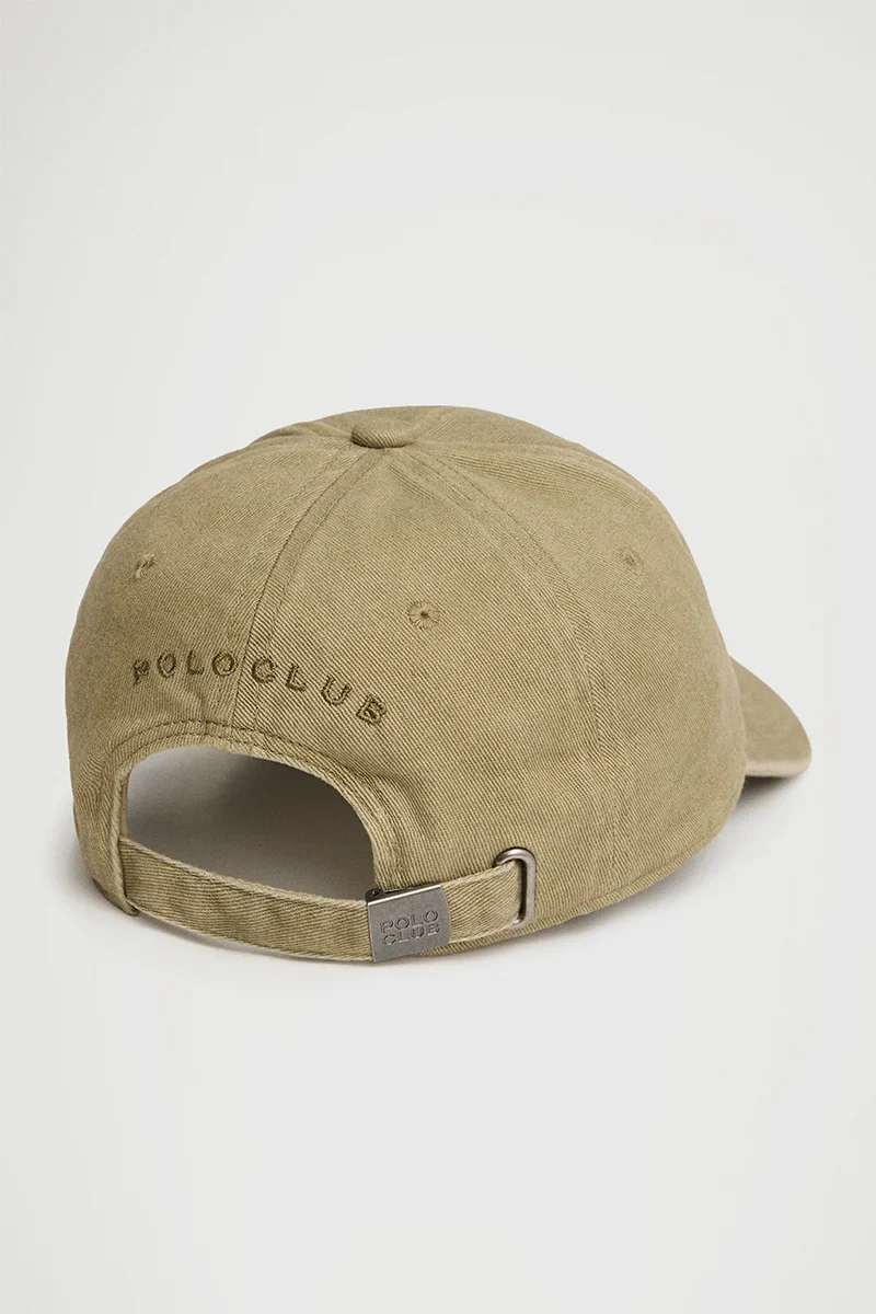 Dark-khaki six-panel cap with washed effect and Rigby Go logo - Image 2
