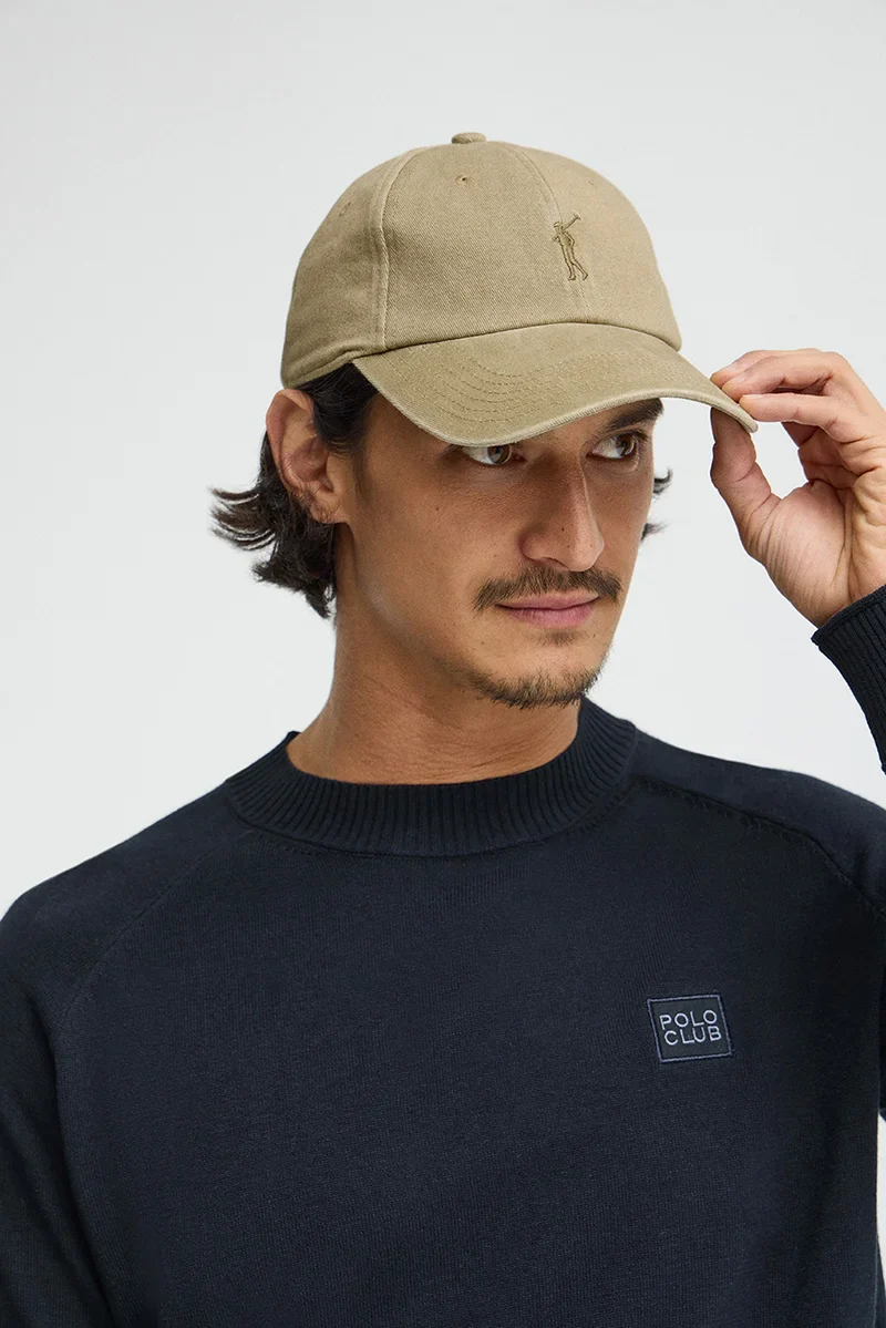 Dark-khaki six-panel cap with washed effect and Rigby Go logo - Image 3