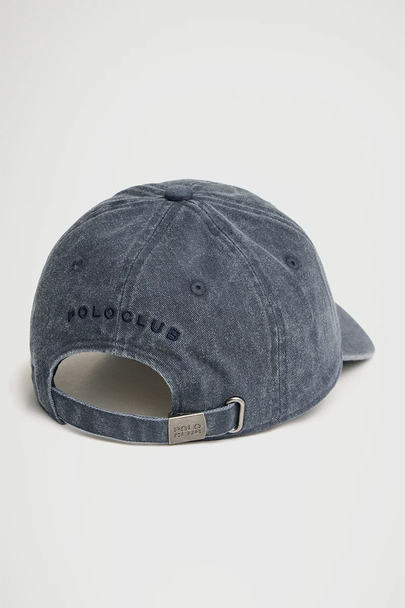 Navy-blue six-panel cap with washed effect and Rigby Go logo - Image 2