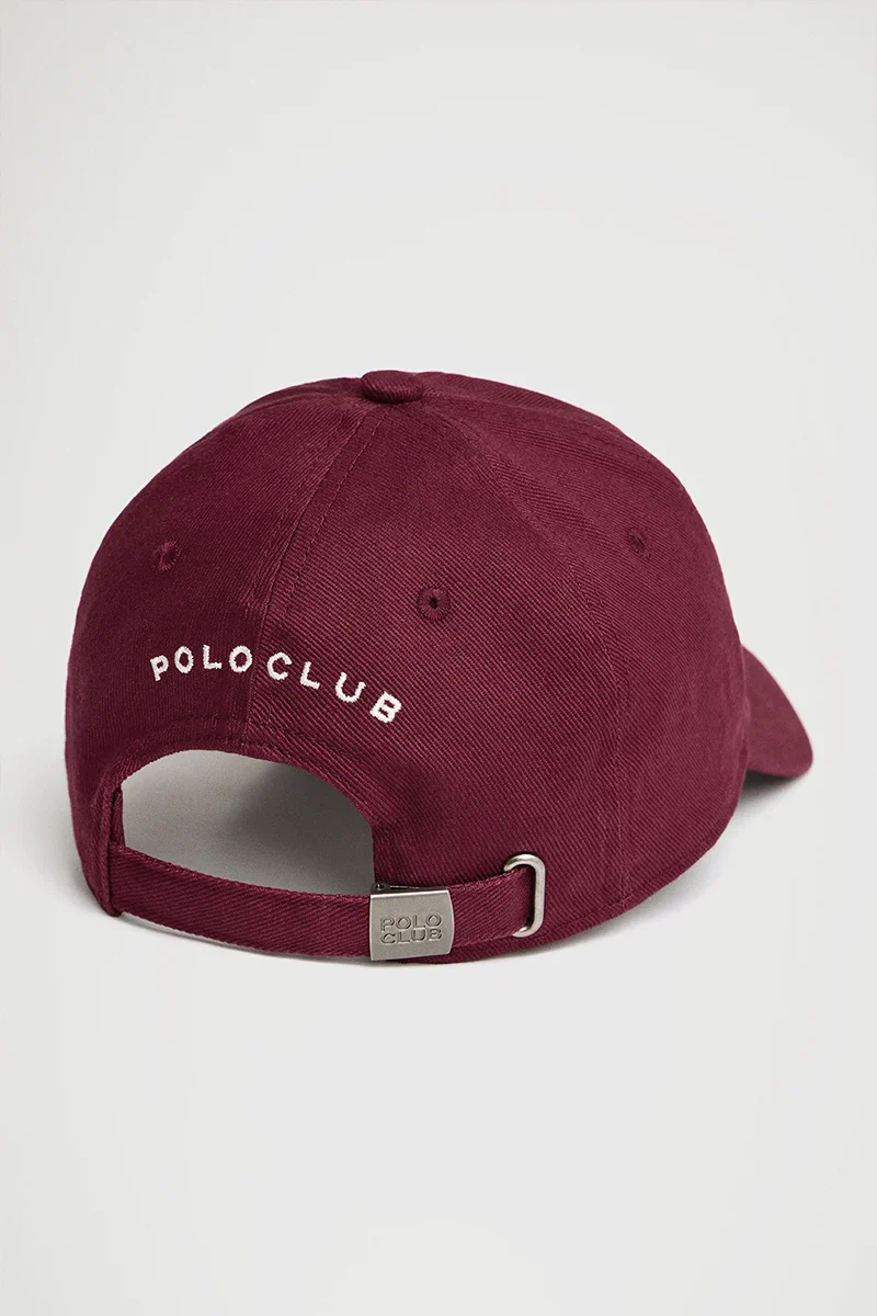 Maroon six-panel cap with Rigby Go logo - Image 2