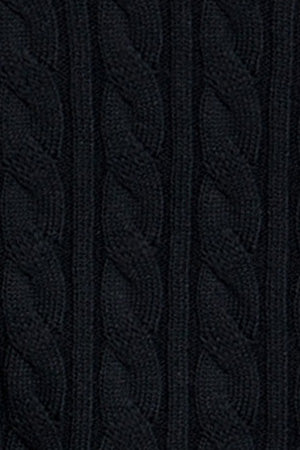 Navy-blue cable-knit short cardigan with buttons and nautical patch - Image 9