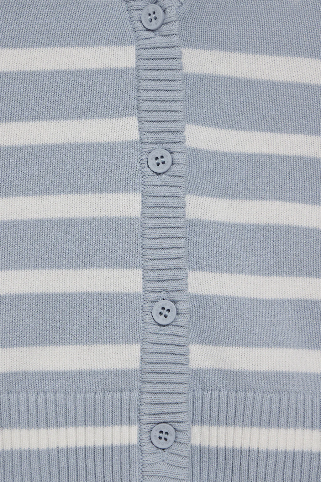Light-blue striped cardigan with nautical patch - Image 10