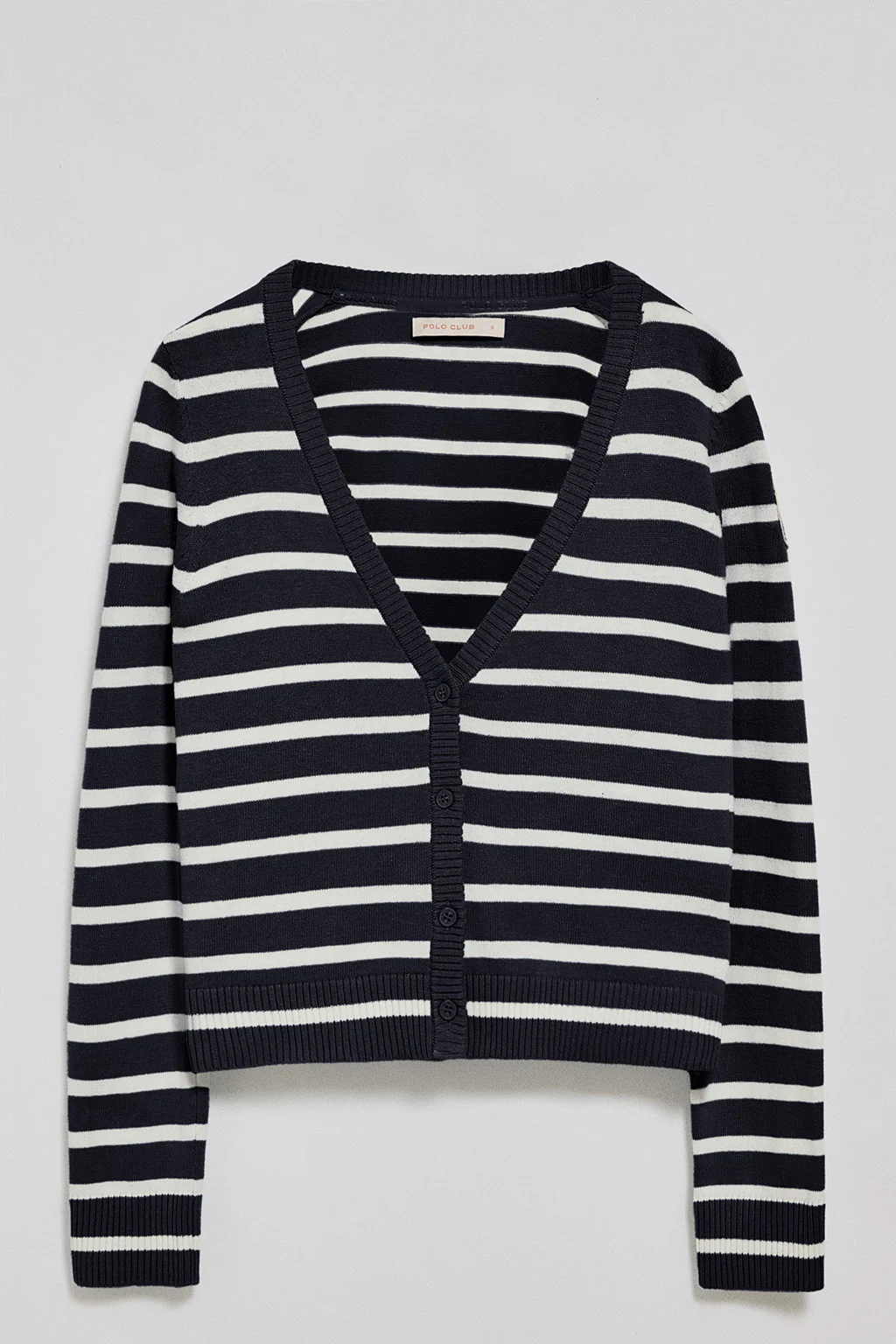 Navy-blue striped cardigan with nautical patch - Image 10