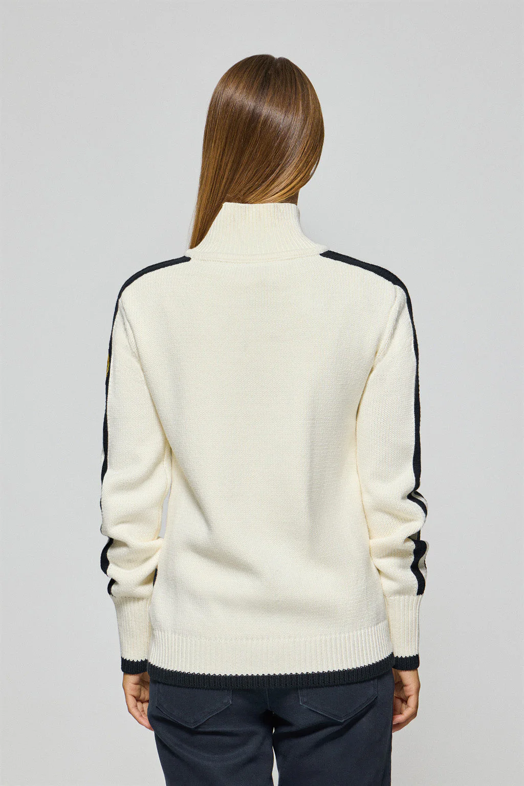 Beige zip cardigan with Nautic Polo Club patch - Image 7