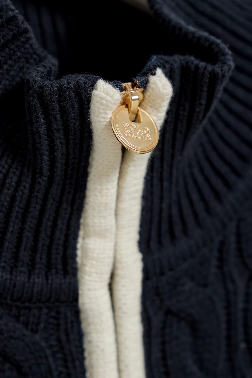 Navy-blue cardigan with zip and Nautic Polo Club patch - Image 6