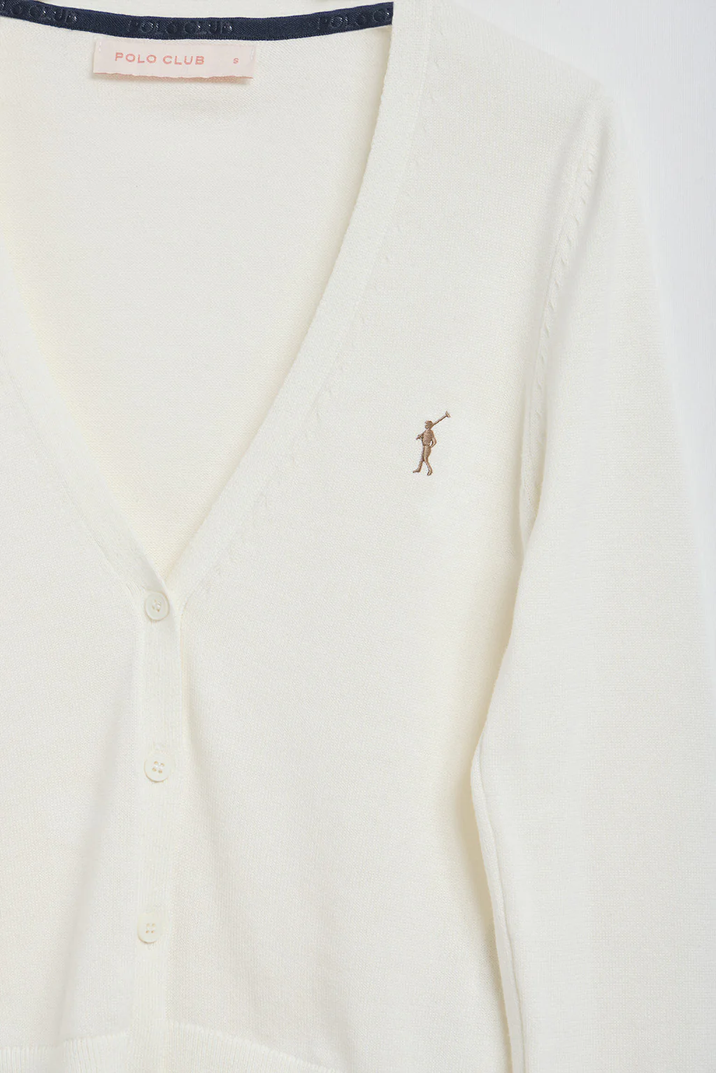 Nude V-neck buttoned knit cardigan with Rigby Go logo - Image 7