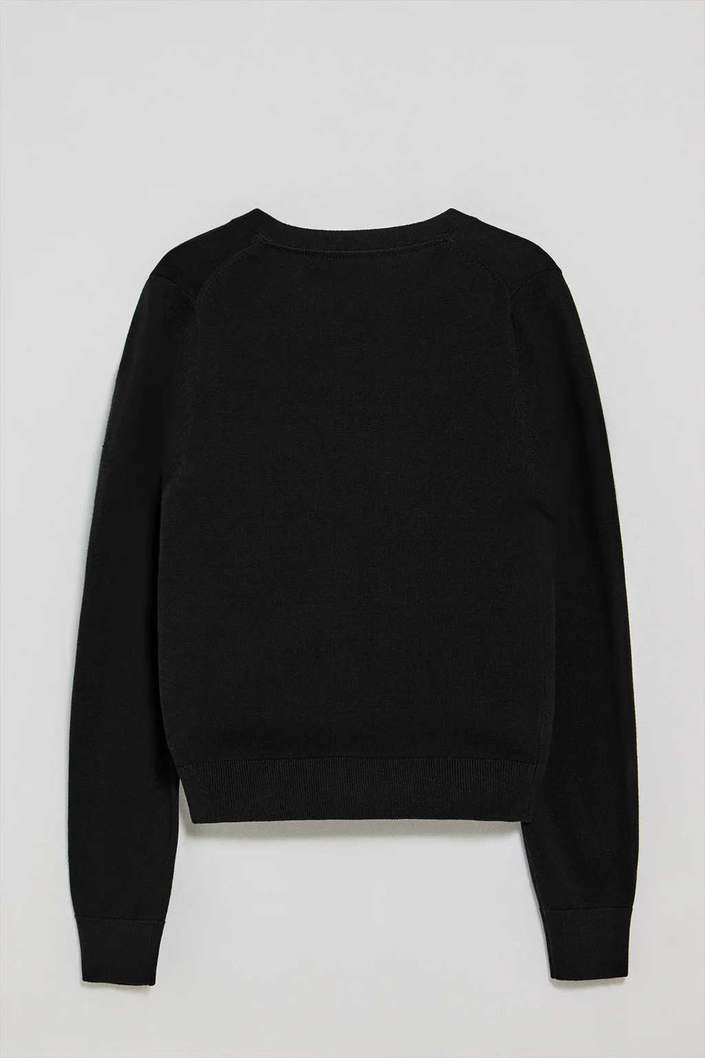 Black V-neck buttoned knit cardigan with Rigby Go logo - Image 6