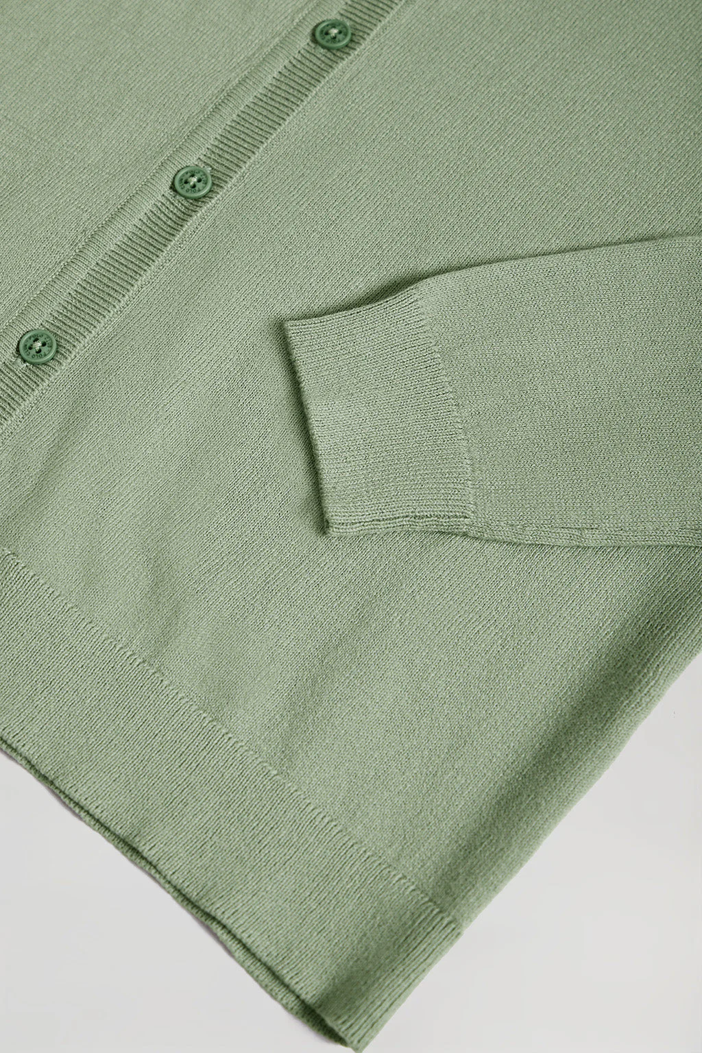Jade-green knit cardigan with buttons and embroidered Rigby Go logo - Image 9