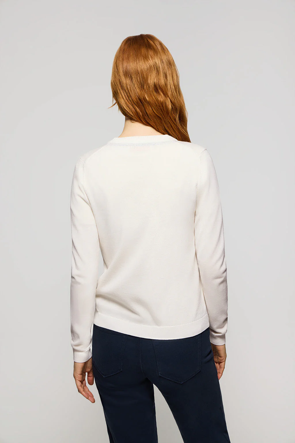Beige knit cardigan with buttons and embroidered Rigby Go logo - Image 4