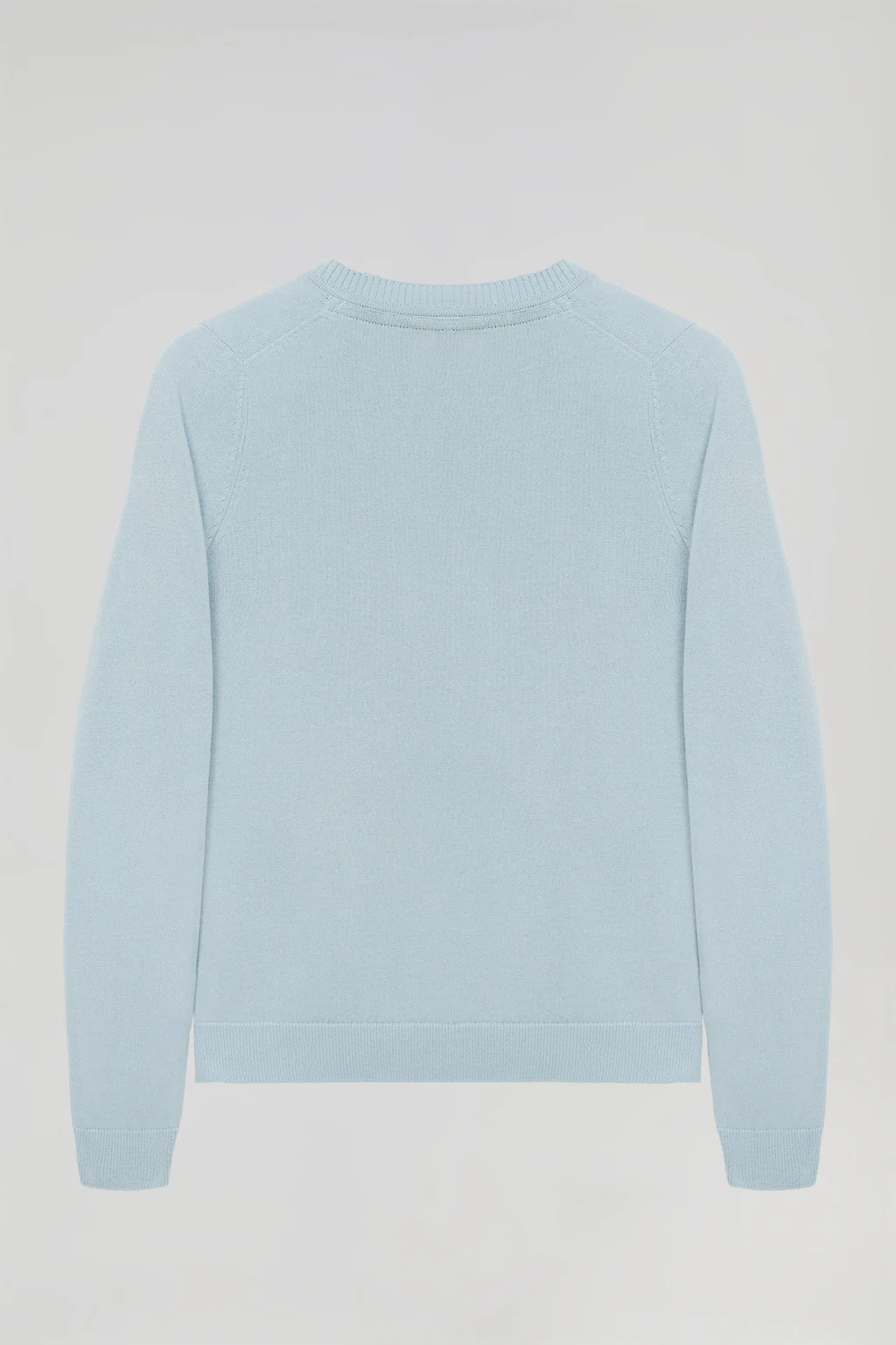 Sky-blue knit cardigan with buttons and embroidered Rigby Go logo - Image 9